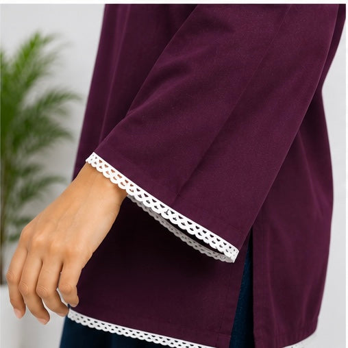 VASTROX Women’s Premium Cotton Bell Sleeve Top | Purple | Casual & Everyday Wear