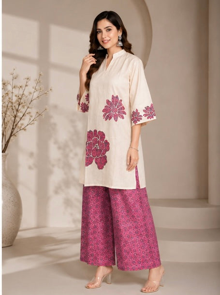 Classic Floral Cotton Suit