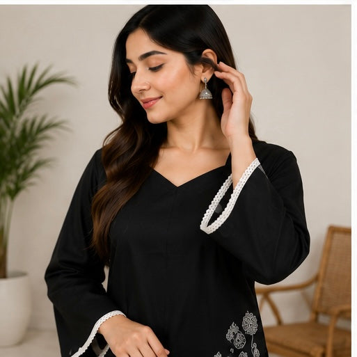 VASTROX Women’s Premium Cotton Bell Sleeve Top | Black | Casual & Everyday Wear