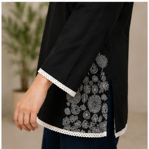 VASTROX Women’s Premium Cotton Bell Sleeve Top | Black | Casual & Everyday Wear